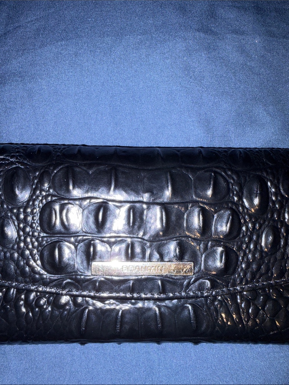 Brahmin Black Croc-Embossed Clutch with Gold Hardware - Picture 8 of 10